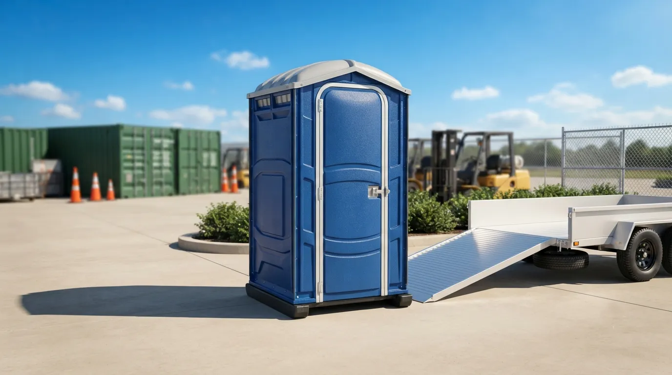 Portable restroom units ready for delivery in Huntsville, AL